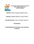 Características de los niños, aula, escuela y contexto