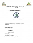 Análisis comparativo modelo de Desconcentración y el modelo de Descentralización