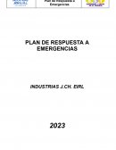 Plan de respuesta a emergencias Industrias J.CH. EIRL