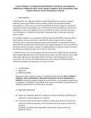 Plan de trabajo: “actividad de mantenimiento y mejora de los caminos de treking"