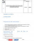 Proceso laboratorio . Hoja de instrucciones para preparación de equipos analíticos