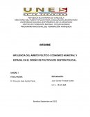 Influencia del ámbito político- económico municipal y estadal en el diseño de políticas de gestión policial