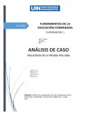 Análisis del caso: resultados de la prueba pisa