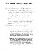 Como empezar tu inmersión en el idioma