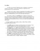 Afijos, son secuencias lingüísticas