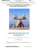Informe de mecánica de materiales