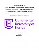 Evaluación de modelos de acreditación y legislación en la calidad educativa de programas educativos en el Perú