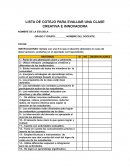 Lista de cotejo para evaluar una clase innovadora