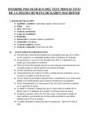 Informe psicológico del test proyectivo de la figura humana