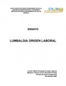 Lumbalgia origen laboral