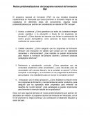 Nodos problematizadores del programa nacional de formación PNF