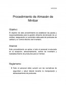 Procedimiento de Almacén de Minibar