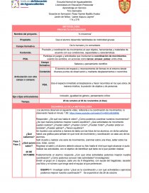 Proyecto. “A movernos”. Página 1