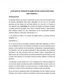 Los terapeutas deben estar capacitados