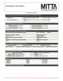 Formato investigacion de incidentes.Clasificación del incidente: sin tiempo perdido con tratamiento médico