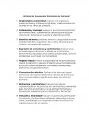 Criterios de evaluacion “Exposicion de pinturas”