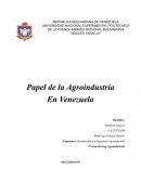 Introducción a la Ingeniería Agroindustrial en Venezuela