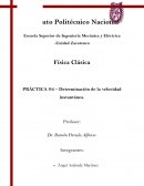Práctica – Determinación de la velocidad instantánea