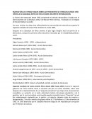 Presidentes de Venezuela desde 1958 hasta la actualidad