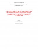 La traducción en diferentes idiomas de textos de carácter científico para el desarrollo social de la población venezolana