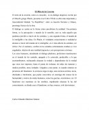 El Mito de la Caverna, dialógo alegórico escrito por el filósofo griego Platón
