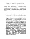 Factores que afectan la actividad enzimática