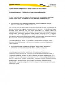 Fidelización y Programas de Retención. Página 1