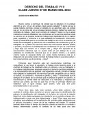 Derecho del trabajo I y II. Clase