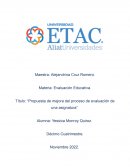 Propuesta de mejora del proceso de evaluación de una asignatura