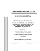 Manual de protocolo de atención a clientes con fundamento en la ISO 9001