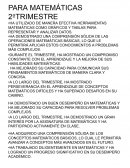 Observaciones para matemáticas 2º trimestre