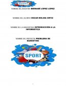 Problema de marketing. Empresa: Sports shop