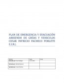 Plan de emergencia y evacuación arriendo de grúas y vehiculos Cesar Patricio Pacheco Poblete E.I.R.L