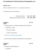 Cuestionario: Control de lectura Presupuestos