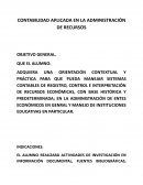 Contabilidad aplicada en la administración de recursos