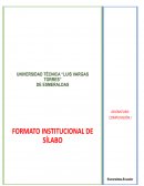 Formato institucional de sílabo. Adaptación e innovación tecnológica