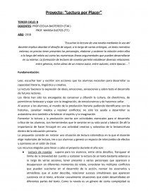 Proyecto: “Lectura por Placer”. Página 1