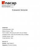 Evaluación Sensorial. Ciencias Culinarias