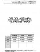 Plan para la vigilancia, prevención y control de Covid-19 en el trabajo