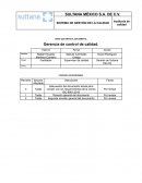 Auditoria de Sultana México S.A. de C.V. Gerencia de control de calidad