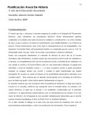 Planificación anual de historia 3°año de la educación secundaria