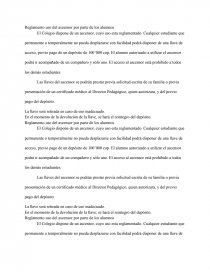 Reglamento uso del ascensor por parte de los alumnos. Página 1