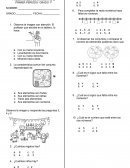 Examen de matemáticas de grado primero s/r