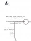 Administración y Gestión Moderna de Capital Humano en las Organizaciones de hoy