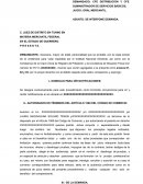 Incidente no especificado materia mercantil