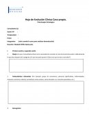 Hoja de Evolución Clínica Caso propio. Psicoterapia Estratégica