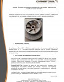 Informe técnico de los trabajos realizados en el impulsor de la bomba de la planta de agua de novacero