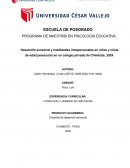 Desarrollo sensorial y habilidades intrapersonales en niños y niñas de edad preescolar en un colegio privado de Chimbote