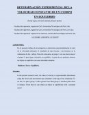 Determinación experimental de la velocidad constante de un cuerpo en equilibrio