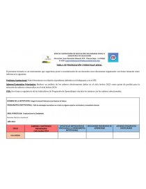 Tabla de priorización curricular areal. Página 1